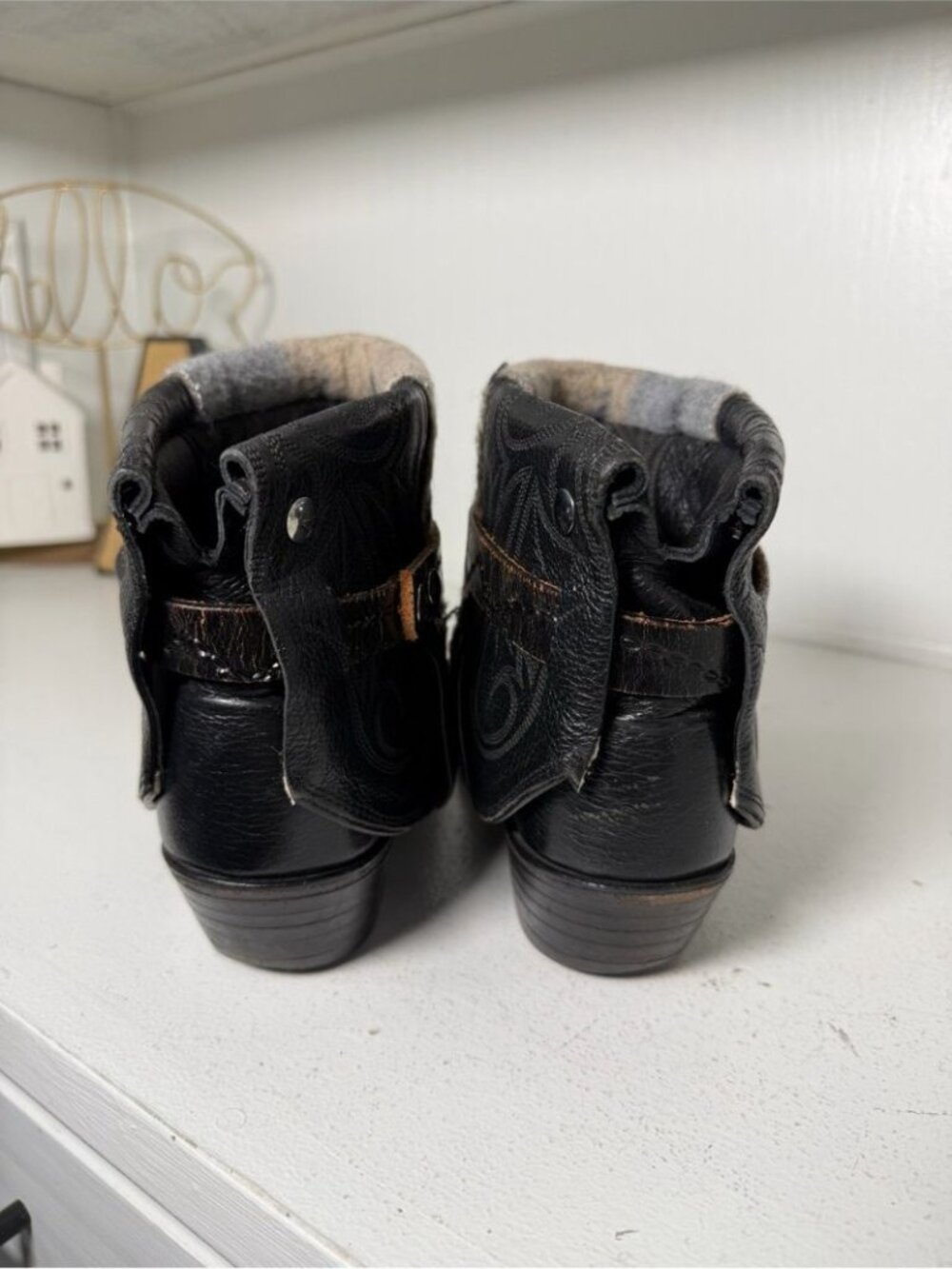 Canty Boots Women 8 Handmade Montana Custom Leather Western Ankle One of a Kind - Picture 6 of 10